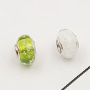 Buipoey 2pcs New Luminous Glass Beads Charm Fit original Brands Bracelet Bangle Fashion necklace Jewelry for Women Men gifts