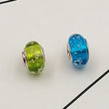 Buipoey 2pcs New Luminous Glass Beads Charm Fit original Brands Bracelet Bangle Fashion necklace Jewelry for Women Men gifts