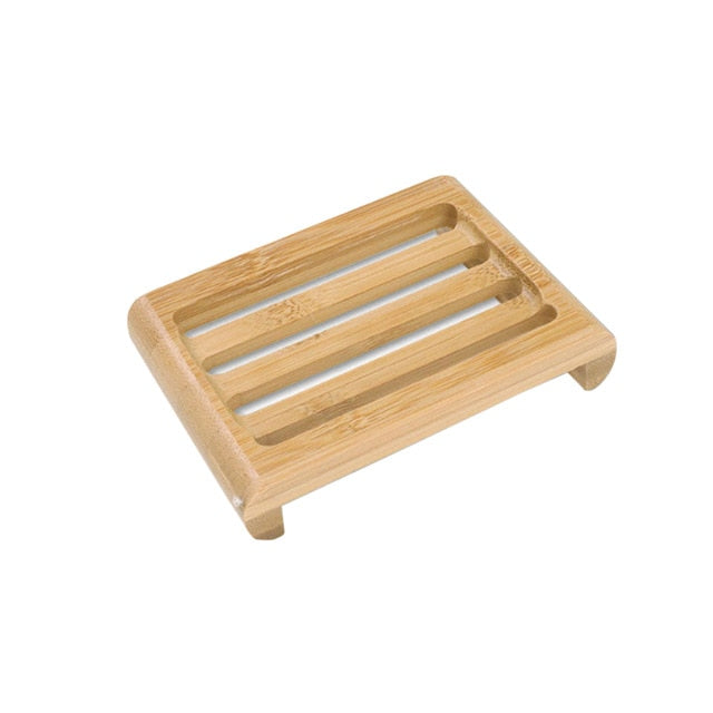 Wooden Natural Bamboo Soap Dishes Tray Holder Storage Soap Rack Plate Box Container Portable Bathroom Soap Dish Storage Box