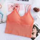 Women's Sexy Seamless Crop Tops Sports Bra Tube Top Camisole With Removable Padded Underwear Female Tank Top