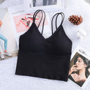 Women's Sexy Seamless Crop Tops Sports Bra Tube Top Camisole With Removable Padded Underwear Female Tank Top