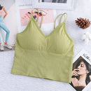 Women's Sexy Seamless Crop Tops Sports Bra Tube Top Camisole With Removable Padded Underwear Female Tank Top