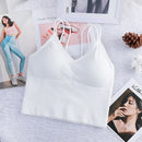 Women's Sexy Seamless Crop Tops Sports Bra Tube Top Camisole With Removable Padded Underwear Female Tank Top