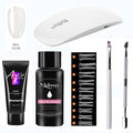 Hot Acrylic Gel Kit Nail Extension Gel Set with Nail Tips Nail Dryer Quick Dry Acrylic Builder Gel for Manicure Fingertip Extend