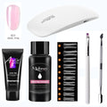 Hot Acrylic Gel Kit Nail Extension Gel Set with Nail Tips Nail Dryer Quick Dry Acrylic Builder Gel for Manicure Fingertip Extend