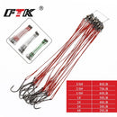 FTK 20pcs/lot 3 Colors 20LB-80LB Anti Bite Steel Fishing Line Steel Wire Leader With Swivel Fishing Accessory