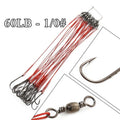 FTK 20pcs/lot 3 Colors 20LB-80LB Anti Bite Steel Fishing Line Steel Wire Leader With Swivel Fishing Accessory