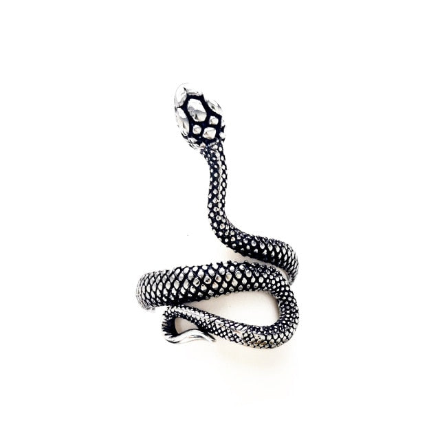 Ring For Men Girls Women Adjustable Gold Black Snake Ferocious Animal Retro Punk Exaggerated Sphinx Egyptian Pharaoh