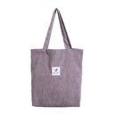 MABULA Casual Foldable Corduroy Shopping Bag High Quality Eco friendly Reusable Grocery Tote Handbag Lightweight Shoulder Bags