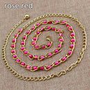 Fashion Elegant Ladies Metal Adjustable Thin Ladies Waist Chain Women Strap Dress Belt Pearl Decorative Clothess Accessories
