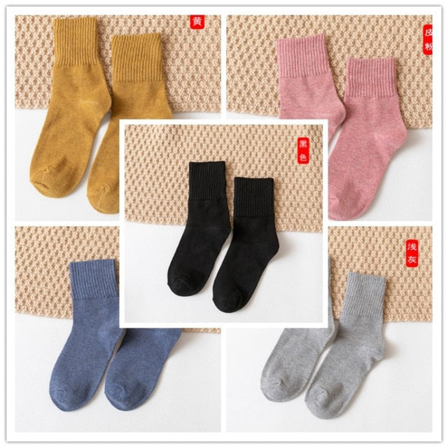 HOT 10pieces = 5 pairs autumn winter warm women cotton socks colorful Special comfortable Knitted Girls Casual Socks women
