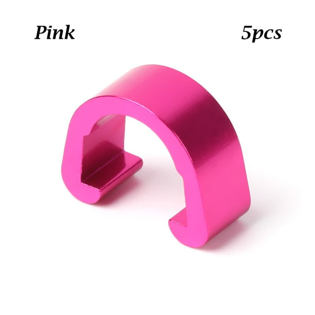 5Pcs MTB Bike Brake Cable/Derailleur Line Case Aluminum Alloy C-Shape Buckle Clasps Bicycle C Clips Outdoor Cycling Parts