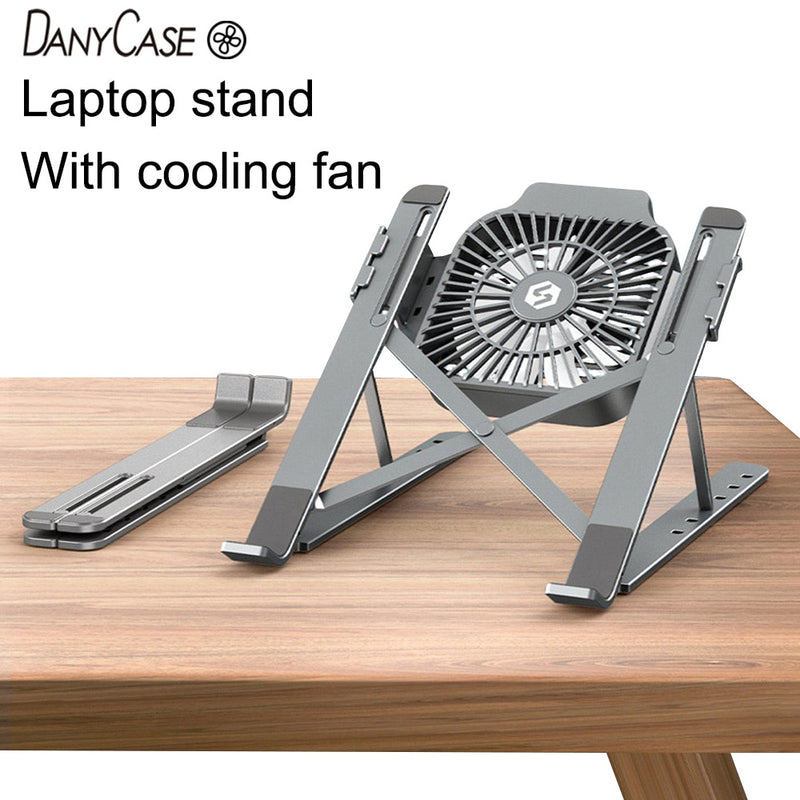 Foldable Laptop tablet Stand With Cooling Fan Heat Dissipation For Desktop MacBook Air Pro Stand Notebook Holder HP DELL Cooler