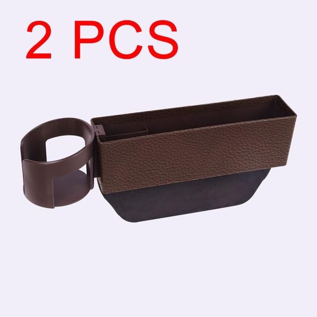 Car Seat Crevice Storage Box Slot Multi-function Organizer Car Foldable Quilted Cup Holder Car Interior Accessories Car Storage