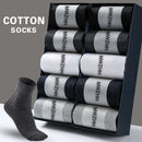 MWZHH 10 Pairs Men Cotton Socks Men Brand New Business Leisure Dress Socks Male 100 Cotton Socks Long Warm Socks Black For gifts