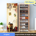 Simple Multilayer Shoe Rack Nonwoven Storage Closet Home Dorm Entryway Space-saving Shoe Stand Holder Shoe Cabinet with Zipper
