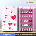 Simple Multilayer Shoe Rack Nonwoven Storage Closet Home Dorm Entryway Space-saving Shoe Stand Holder Shoe Cabinet with Zipper