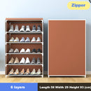 Simple Multilayer Shoe Rack Nonwoven Storage Closet Home Dorm Entryway Space-saving Shoe Stand Holder Shoe Cabinet with Zipper