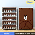 Simple Multilayer Shoe Rack Nonwoven Storage Closet Home Dorm Entryway Space-saving Shoe Stand Holder Shoe Cabinet with Zipper
