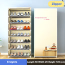 Simple Multilayer Shoe Rack Nonwoven Storage Closet Home Dorm Entryway Space-saving Shoe Stand Holder Shoe Cabinet with Zipper