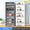 Simple Multilayer Shoe Rack Nonwoven Storage Closet Home Dorm Entryway Space-saving Shoe Stand Holder Shoe Cabinet with Zipper