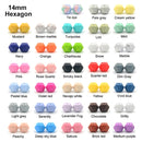 LOFCA10pcs 14mm Mini Hexagon silicone beads Baby Teether BPA Free DIY Necklace Pacifier Chain Baby Teething Care Infant