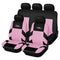 AUTOYOUTH Full Car Seat Covers Set Universal Polyester Fabric Auto Protect Covers Car Seat Protector Pink for Women Girls