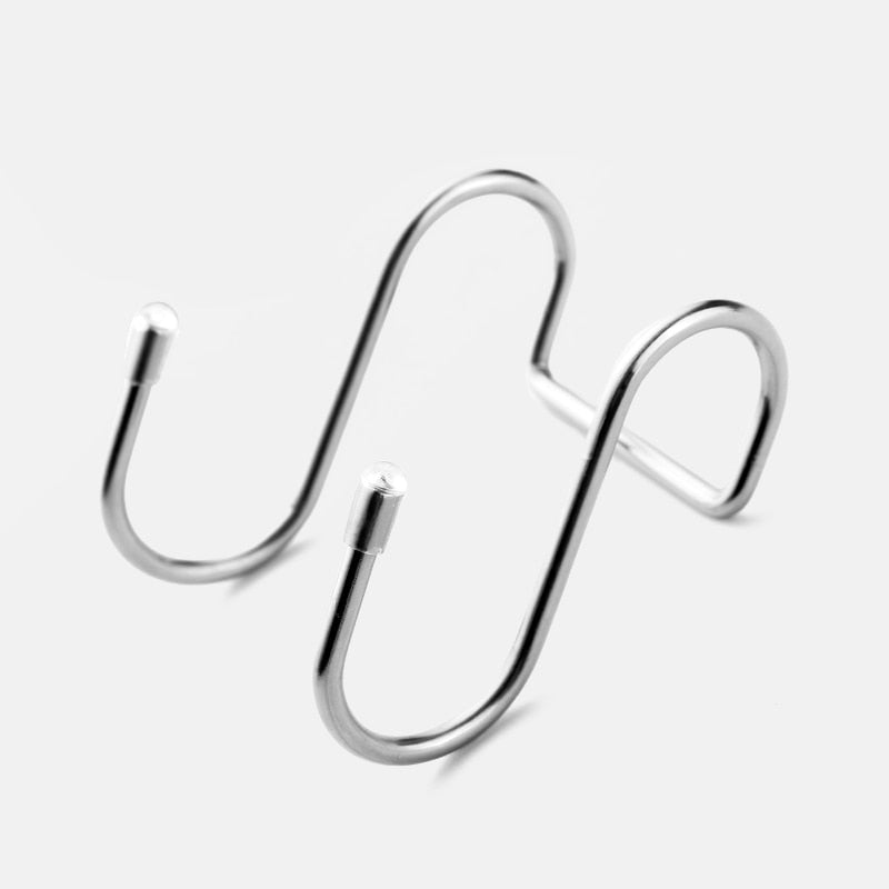 Stainless Steel Double S Shape Storage Hook Purse Hook for Bathroom Kitchen Wall and Door Organizer Accessories