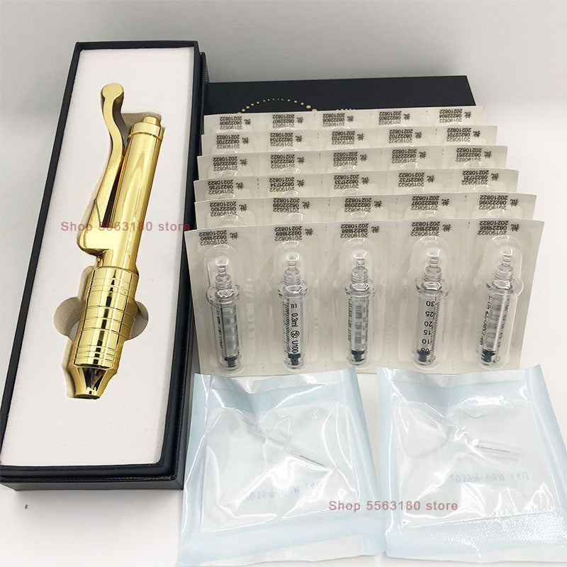 24K Hyaluron Pen Lip Filler Injection Atomizer Multi Shot Anti Wrinkle Pressure Hyaluron Pen No Needle Mesotherapy Beauty Tips