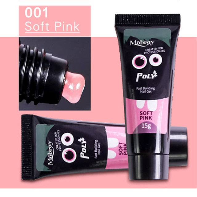 9color 15ml Poly Soak off Gel UV Acryl Gel Quick Building Finger Extension Nail Gel Camouflage UV LED Hard Builder uv Gel