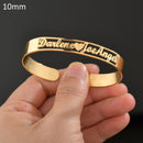 Nextvance Customized Nameplate Name Bracelet Personalized Custom Cuff Bangles  Women Men Rose Gold Stainless Steel Jewelry