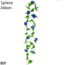 Wisteria Artificial Flower Vine Ivy Leaf Garland Silk Rose Flowers Rattan String Vine Wedding Arch Flower Home Garden Decoration