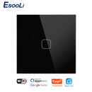EsooLi Tuya Smart Life Glass Panel EU/UK Standard Touch Switch Zero/Single Fire Line Voice Control Light Wireless Wall Switch