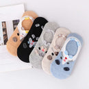 5 Pairs Lot Cotton Women Socks Female Casual Boat 3D Pack Cartoon Harajuku Unicron Cat Cute Invisiable Funny Girl Ankle Sock Set
