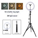 PYNSSEU 26cm LED Ring Light with 1.1/1.6/2.0M Light Ring Stand Dimmable 10" Selfie Ring Lamp with Phone Clip for Youtube Makeup