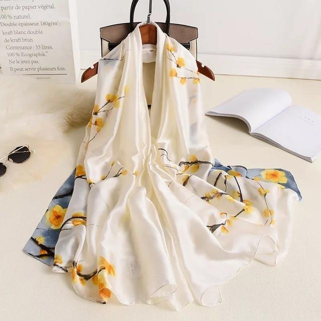 2020 luxury brand women scarf summer silk scarves shawls lady wraps soft pashimina female Echarpe Designer beach stole bandana