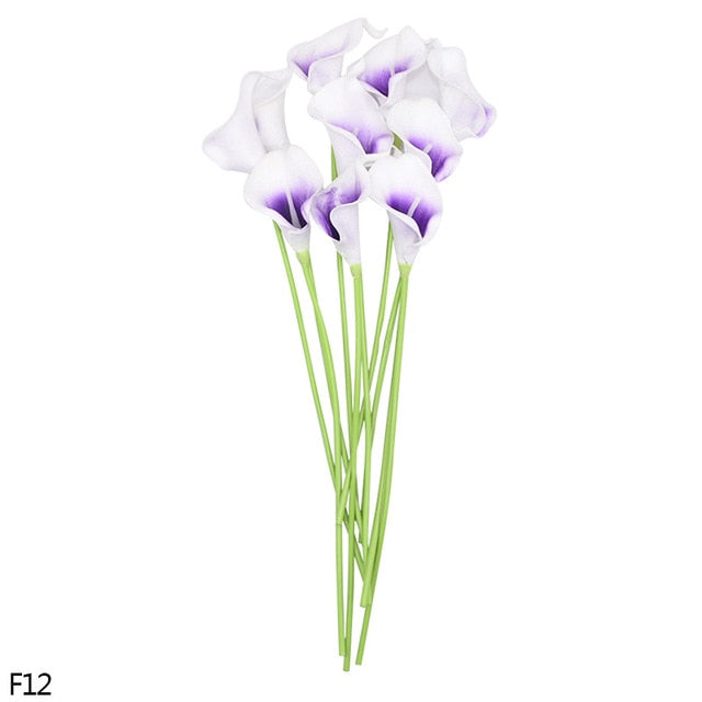 10Pcs High Quality Real Touch Calla Lily Artificial Flowers Calla Lily Bouquet For Wedding Bouquet Bridal Home Flower Decoration