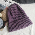 New Solid Wool Beanie Knitted Warm Soft Trendy Winter Hats Simple Korean Style Women Wool Casual Caps Elegant All-match Beanie