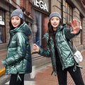 Winter women short parkas jackets casual female thicken warm hooded jackets coat windprood shiny big pocket jackets