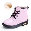 New Children Shoes Boots for Children Size 21-37 Martin Boots for Girl PU Leather Waterproof Winter Kids Snow Shoes Girls Boots