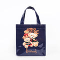 London Style PVC Reusable Shopping Bag Women's Bag Eco Friendly Flower Shopper Bag Waterproof Handbag Lunch Tote Shoulder Bag