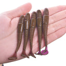 5Pcs Swing Impact Ring Shad Fishing Lure Soft 75mm 3.2g Jigging Swimbait Wobblers Shrimp Smell salt Artificial Silicone Baits