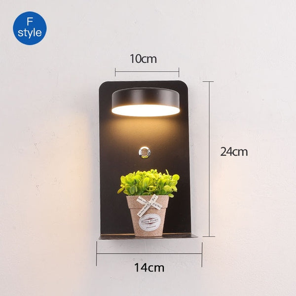 LED Wall Lights With Switch And USB Interface Fashion White Black Lamp Fixture Corridor Aisle Lighting Art Luminaire Wandlamp