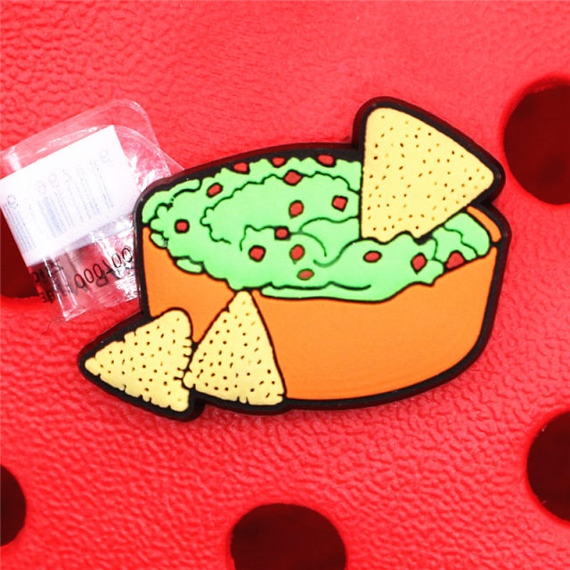 1pcs Foods Shoe Charms Cute Sushi Cookies Ice Cream Cake PVC Shoes Accessories Decoraciones for Croc Buckle jibz Kids Gifts