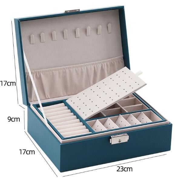 WE New High Capacity Leather Jewelry Box Travel Jewelry Organizer Multifunction Necklace Earring Ring Storage Box Women Gifts