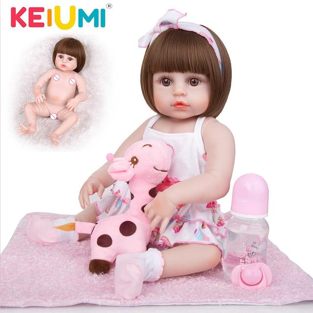Wholesale KEIUMI Full Silicone Vinyl Reborn Baby Dolls Fashion Waterproof Doll Baby Toy For Kids Birthday Gifts Playmate