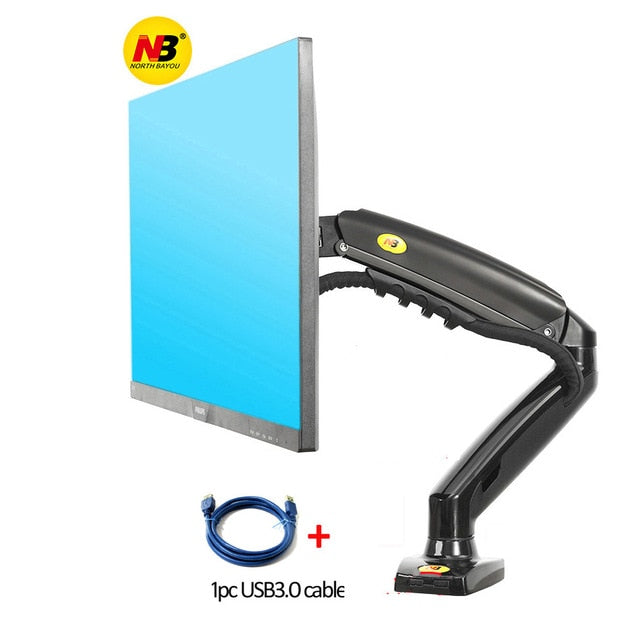 NB NEW F80+2pc USB3.0 17-27" desktop LED LCD Monitor Holder Arm Gas Spring Full Motion 2-9kg ergonomica dual arm