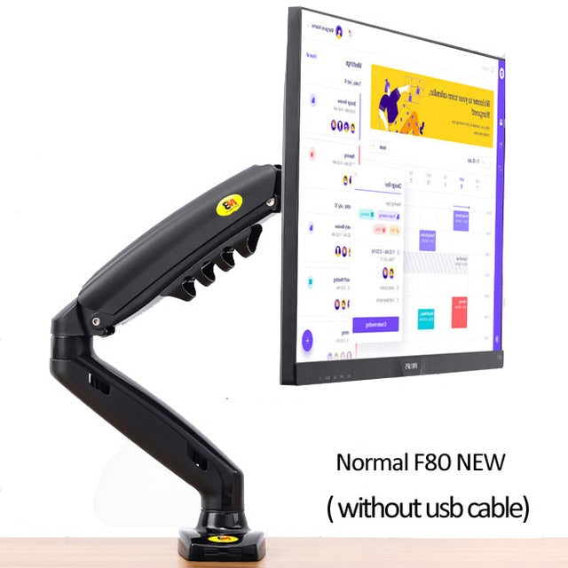 NB NEW F80+2pc USB3.0 17-27" desktop LED LCD Monitor Holder Arm Gas Spring Full Motion 2-9kg ergonomica dual arm