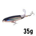 1 Pcs 10cm/14cm Topwater Fishing Lure Whopper Popper Artificial Bait Hard Plopper Soft Rotating Tail Fishing Tackle Fishing Bait