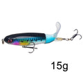 1 Pcs 10cm/14cm Topwater Fishing Lure Whopper Popper Artificial Bait Hard Plopper Soft Rotating Tail Fishing Tackle Fishing Bait